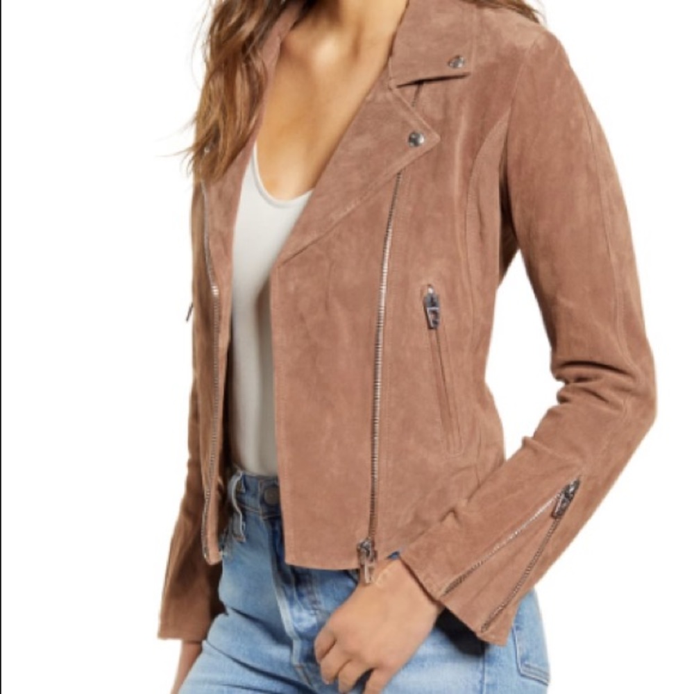 BlankNYC suede Moto Jacket in Coffee Bean